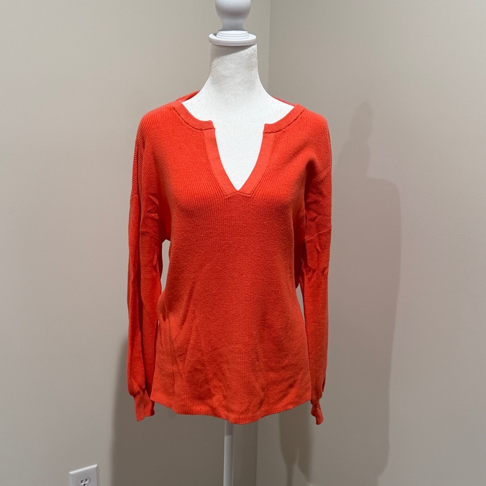 LOFT Women's Bright Orange Long Sleeve Top